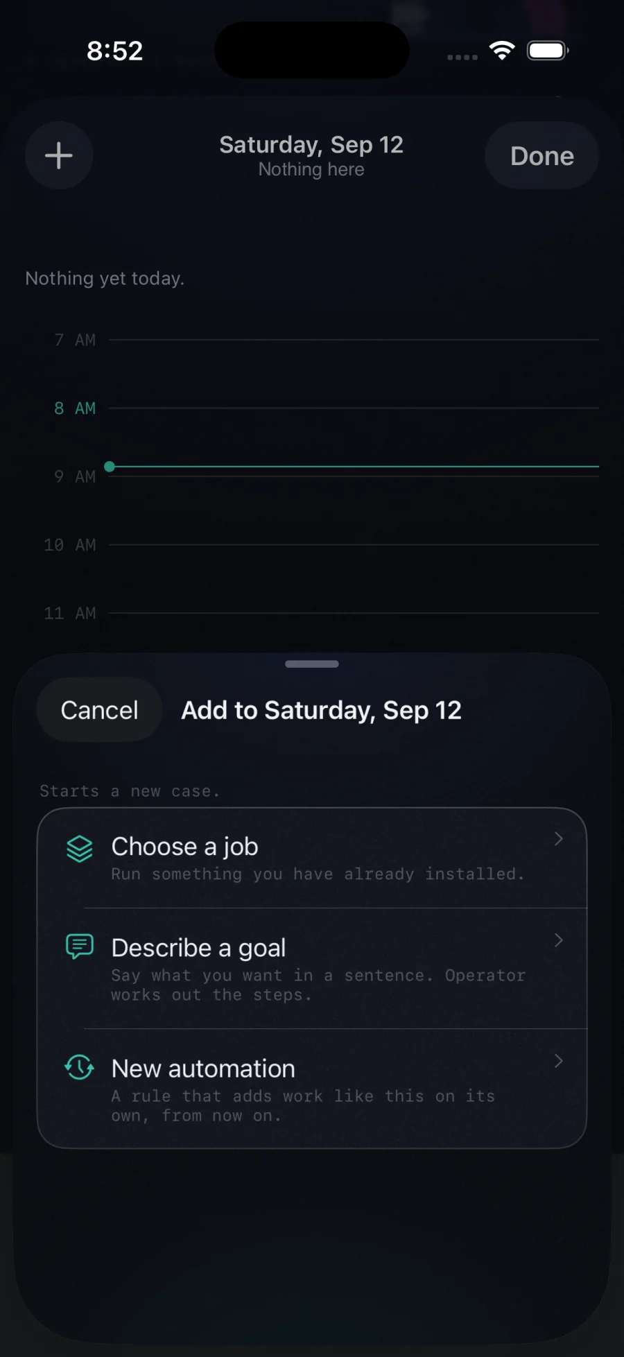 Calendar scheduling on iPhone