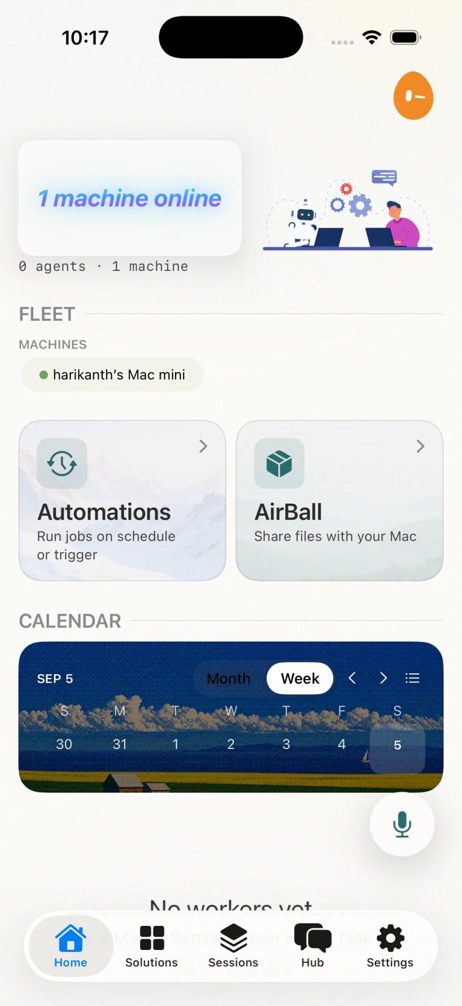 Operator home with the brief on iPhone